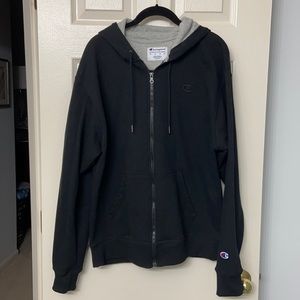 Champion Black Men’s Zipper front hoodie